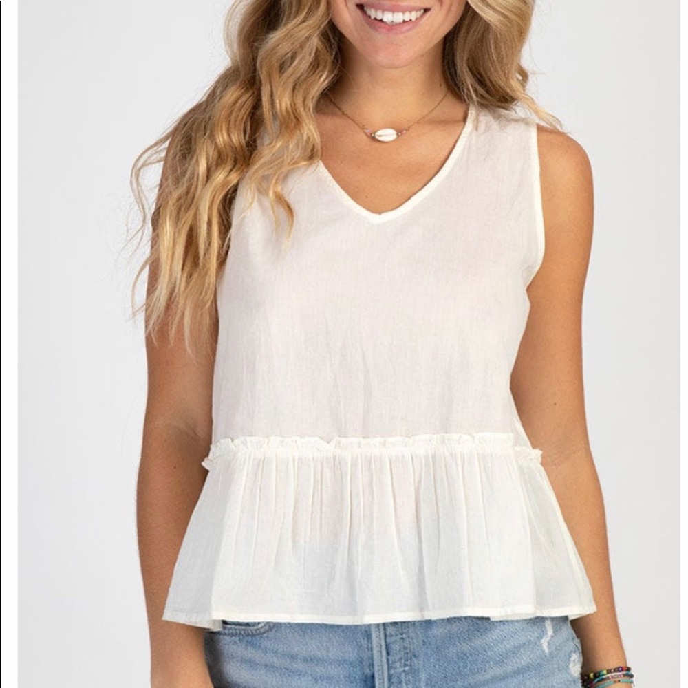 Natural Life Peplum Top in Ivory Size M